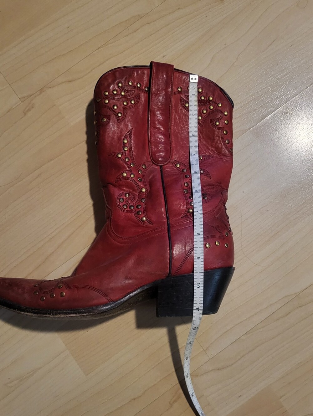 Corral Red Snip Toe Cowgirl Boots, Size 9 - Picture 15 of 16
